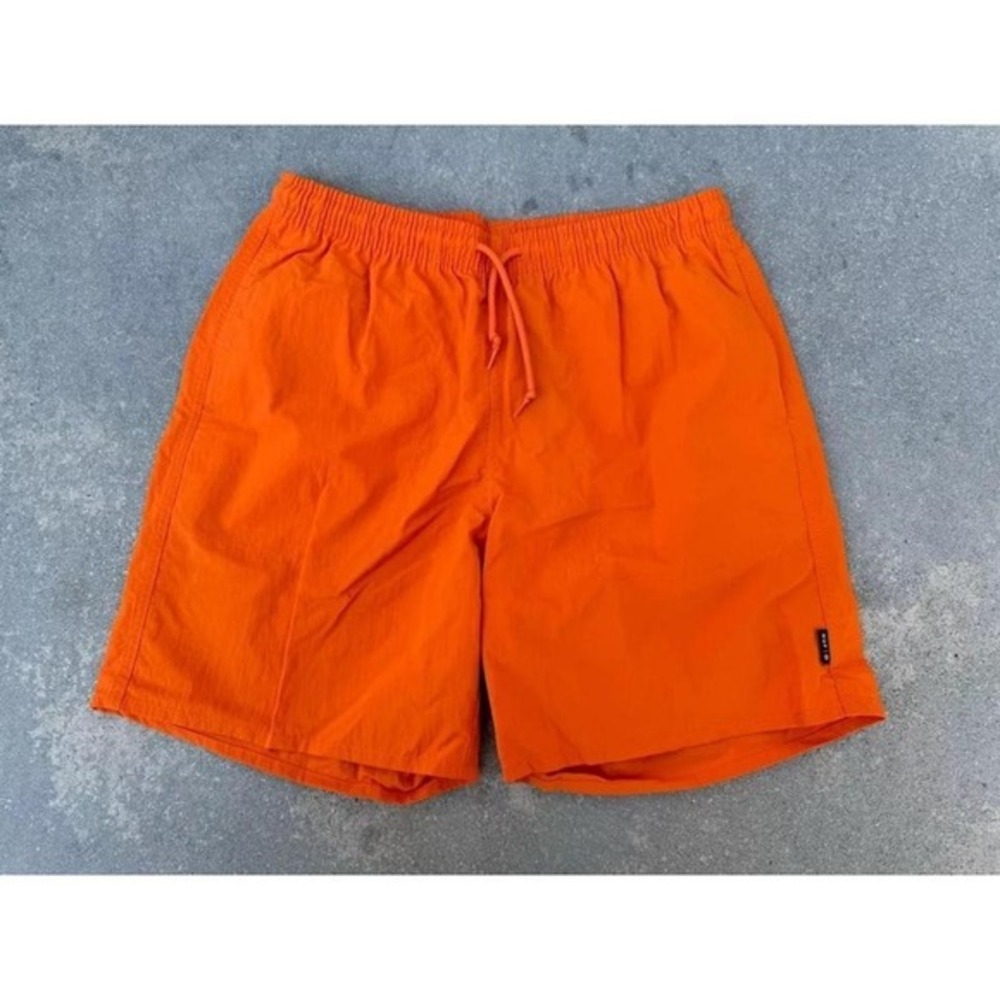 HUF Orange Shorts Mens Size S Elastic Waist Drawstring Pockets‎